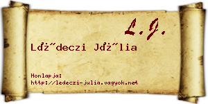 Lédeczi Júlia névjegykártya